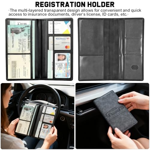 Car Accessories Gift Set for New Drivers, 13PCS Everyday Car Essentials Kit with Registration Insurance Holder, Cup Holder Coasters, Headrest Hooks & Cleaning Brushes for Men & Women - view 2