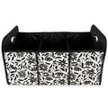 Steel Mill & Co Car Storage Bin, Hand Drawn Black Floral