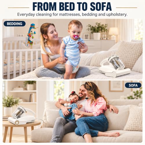 Mattress Vacuum with UV-C Light,Bed Vacuum Cleaner for Sofa,Crib,Couch - view 6