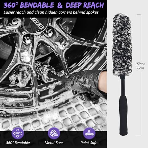 7PCS Motorcycle Cleaning & Polishing Kit, All-in-One, Purple - view 2