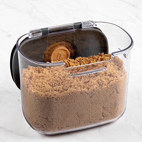 + by Progressive International Clear Plastic Airtight Food Baker's Kitchen Storage Organization Container Canister Set with Magnetic Accessories (Brown Sugar 1.4-Quart) - view 3