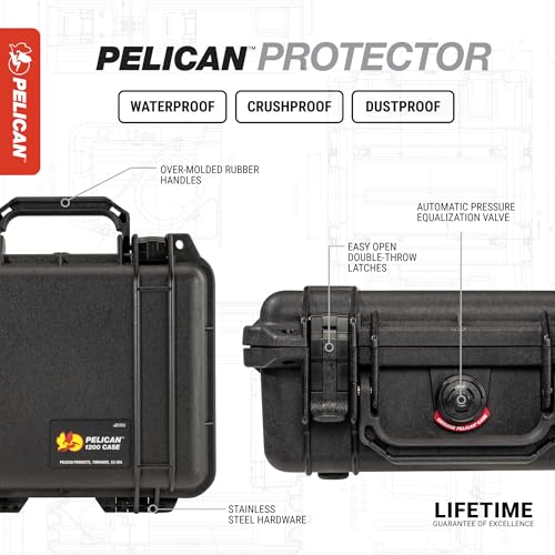 Pelican 1200 Case With Foam (Black) - view 3