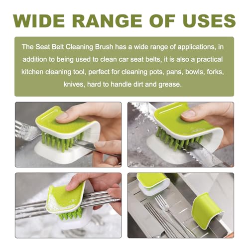 Car Seat Belt Cleaning Brush, U-Shaped Auto Interior Washing Brush with Double-Sided Bristles, Closeable Safety Belt Bristle Scrubber Cutlery Cleaner Brush for Car Home - view 5