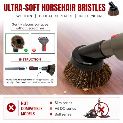For Dyson Soft Horsehair Vacuum Dust Brush Attachment & Extension Hose - view 5