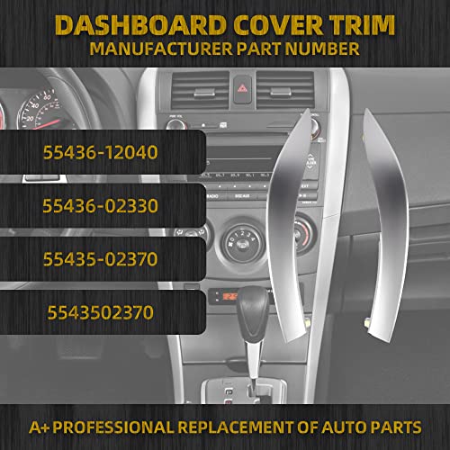Upper Dashboard Trim Strip Compatible with 09-13 Toyota Corolla - view 3