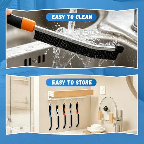 Colourful Crevice Cleaning Brushes for Bathroom, Kitchen and Window, 5 Pack - view 5