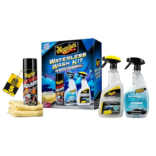 Waterless Wash Kit - This Premium Car Detailing Kit Gently Removes Dirt and Grime, Adds Shine and Protects Several Surfaces on Your Car Without Water – Get Amazing Results Detailing Anywhere