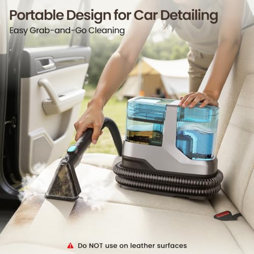 Portable Steam Carpet Cleaner, 203°F Steam & 18,000Pa Suction (Green) - view 7