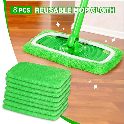 8 Pack Reusable Microfiber Mop Pads Compatible with Swiffer Sweeper - view 4