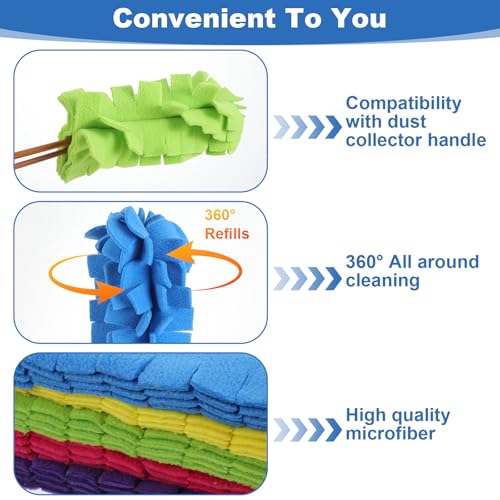 20 Pcs Reusable Duster Refills, 360° Washable Pads, Wet and Dry Use - view 3