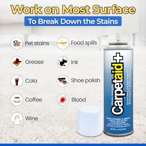 Carpet Aid Spot and Stain Remover, pH Balanced Cleaner for Carpets, Rugs, and Upholstery – Removes Oil, Grease, Ink, Coffee, Pet Urine, and Lipstick - view 3