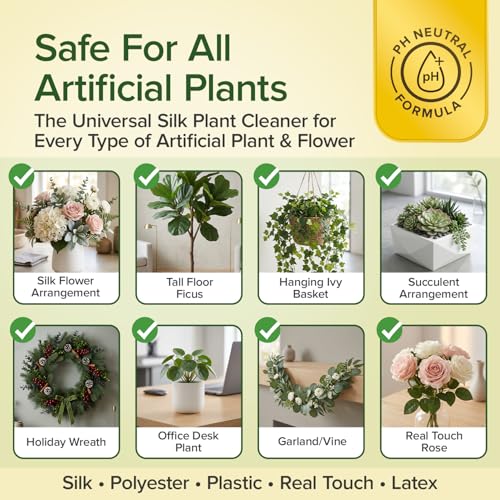 Jaxry Silk Plant Cleaner Spray No Wipe, Artificial Plants & Flowers, 32 oz - view 6