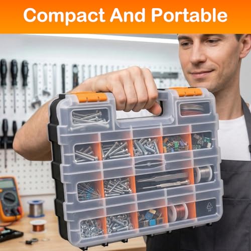 Double Side Small Parts Organizer Hardware Storage for Screws Nuts - view 7