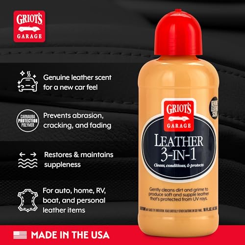 Leather 3-in-1, Leather Cleaner and Conditioner for Car Leather Seat Upholstery, Sofa, Jacket, Shoes, and More, Cleans, Conditions, and Protects, 16 Oz, 11019 - view 3