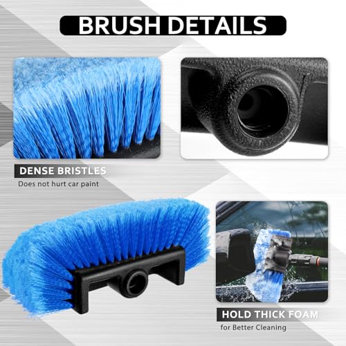 2 Pcs 10 Inch Car Wash Brush Head with Soft Detailing Bristle, Blue - view 3