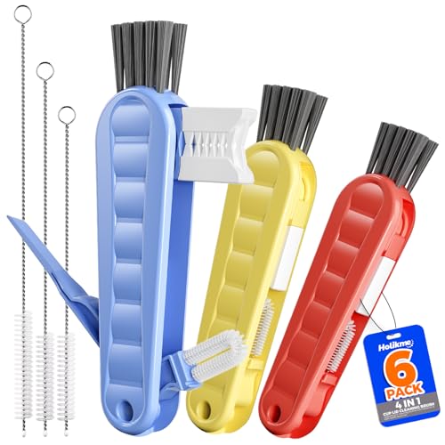 6 Pack 4 in 1 Cup Lid Cleaning Brush 3 Straws Bottle Brush,Carrot