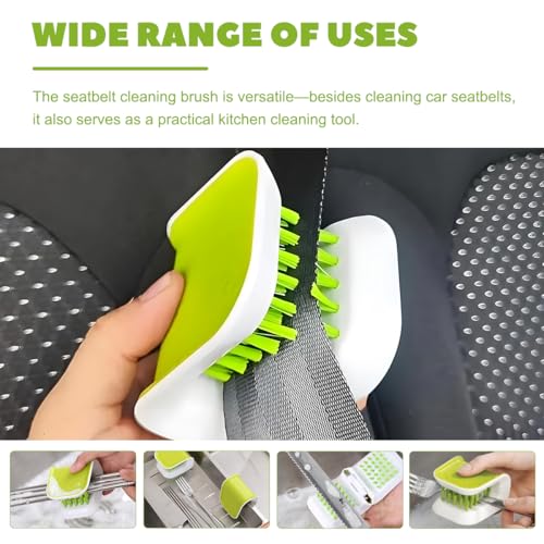 Car Seat Belt Cleaning Brush, Double Sided U-Shaped Safety Belt Bristle Scrubber Washing Tool, Multifunctional Foldable Closed Structure Seatbelt Cutlery Cleaner Brush - view 5