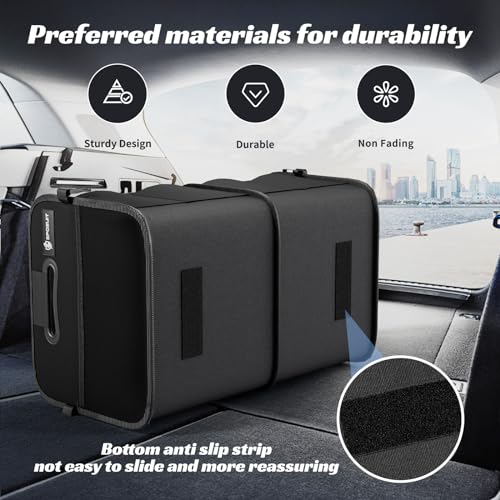 Trunk Organizer for Car - 70L Collapsible Sturdy Car Storage, Black - view 3