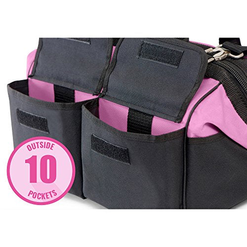 Pink Tool Bag for Women -16" Tool Tote Bag w/ 22 Storage Pockets - view 3