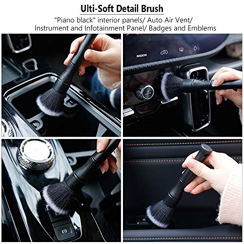 3 Pack Ultra-Soft Detailing Brush Set, Comfortable Grip and Scratch-Free Cleaning for Exterior, Interior Panels, Emblems, Badges, Gauge Cluster, Infotainment Screen - view 3