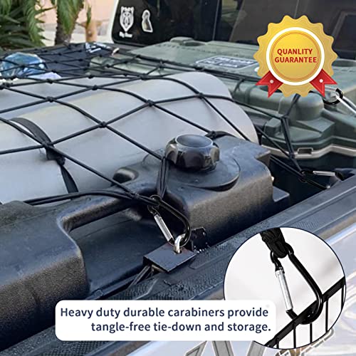 Cargo Net for Truck Pickup 4'x6' Stretches to 8'x12' Heavy Duty Truck Bed Cargo Net 12 Tangle-Free Clip Carabiners and 1 Storage Bag Small 4" x 4" Mesh Universal Car Organizer Net for Large Loads - view 4