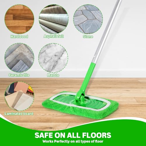 Reusable Microfiber Mop Pads Compatible with Swiffer Sweeper, 3 Pack Dry Sweeping Cloths & Wet Mopping Cloths, Washable Pads for Hardwood Floor Cleaning (Mop is Not Included) - view 5