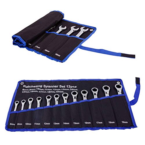 Ratchet Spanner Set 12 Piece Metric Sizes 8mm to 19mm - view 6