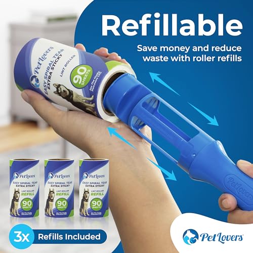 Extra Sticky Lint Roller Mega Value Set 450 Sheets for Pet Hair Removal and Clothes, Dog and Cat Lint Remover 5 Pack - view 6