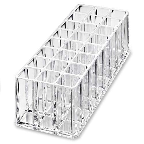 ByAlegory Acrylic Makeup Beauty Brush Organizer | 24 Space Cosmetic Storage (CLEAR) - view 3