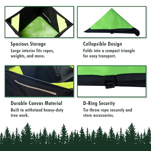 Throw Bag - Easy Folding Arborist Throw Line Cube Storage Organizer Tree Cutting Equipment Throwline Box Arborist Throw Line Storage Thrower Supply Big Storage Bags Cubes Black - view 3