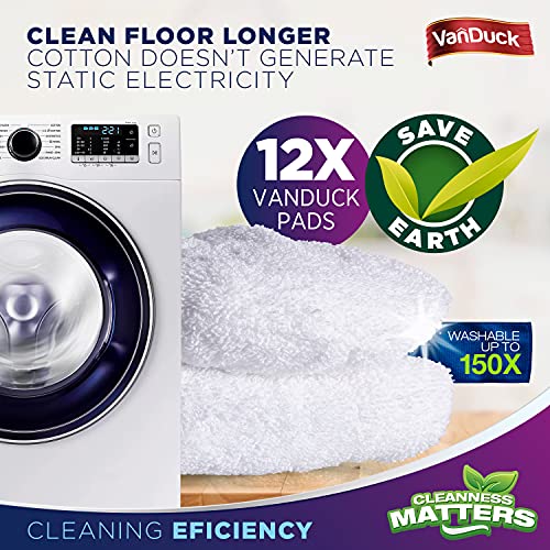 100% Cotton Terry Mop Pads 15x8 Inch, 12-Pack (Mop Not Included) - view 5