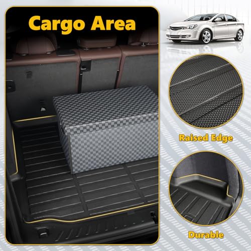 Floor Mats & Cargo Liner for Chevy Malibu 2016-2025 All Weather Automotive TPE Floor Liners Set Anti-Slip Waterproof Chevrolet Malibu Accessories (Car Mats+Trunk Mat) - view 3