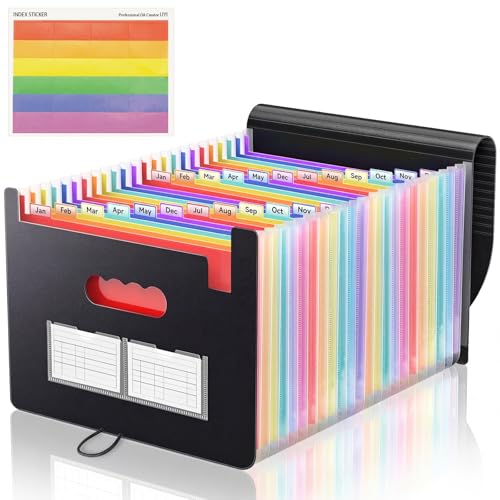 25 Pocket A4 Accordion Expanding File Organizer for Bills, School & Office