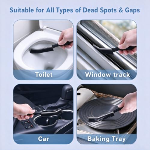 Cleaning Brush,Hard Bristle Crevice Cleaning Brush UK 3 Pcs Bathroom Crevice Gaps Brush Groove Crevice Cleaning Tool for Narrow Corners in Home Kitchen Bathroom and Window - view 3
