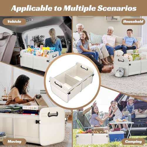 Trunk Organizer for Car - 70L Collapsible Sturdy Car Storage, White - view 7
