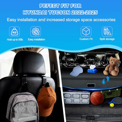 Retractable Cargo Cover for Hyundai Tucson 2026-2022, Carbon Fiber - view 2