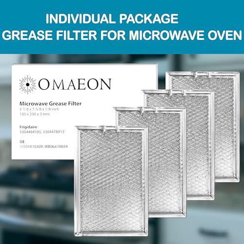 WB06X10309, WB06X10654 Microwave oven Grease Filter Replacement For Many GE Stove WB06X10359, 5230W1A012B - 7-5/8 x 5-1/8 x 1/8 Inch (Packed in Box) (4-Pack) - view 6