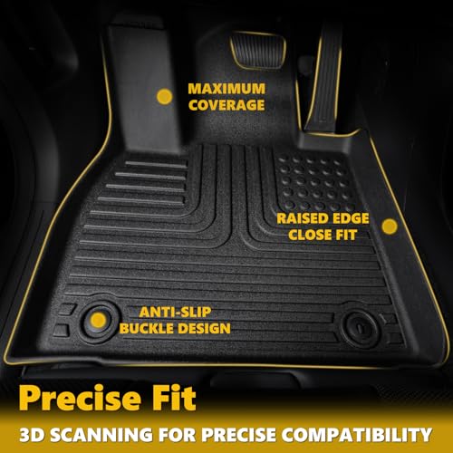 Floor Mats & Cargo Liner for Chevy Malibu 2016-2025 All Weather Automotive TPE Floor Liners Set Anti-Slip Waterproof Chevrolet Malibu Accessories (Car Mats+Trunk Mat) - view 2