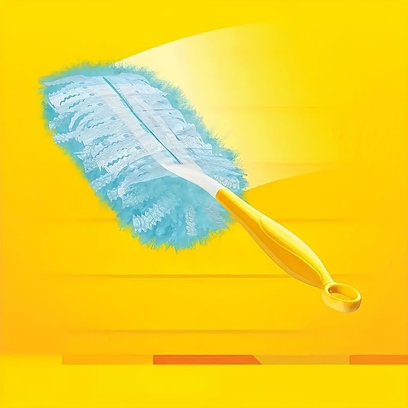 10 Pcs Duster Refills with 1 Yellow Handle, Dusting Wand 4 x 7 in with Replaceable Heads, Cleaning Duster for Home Use - view 6