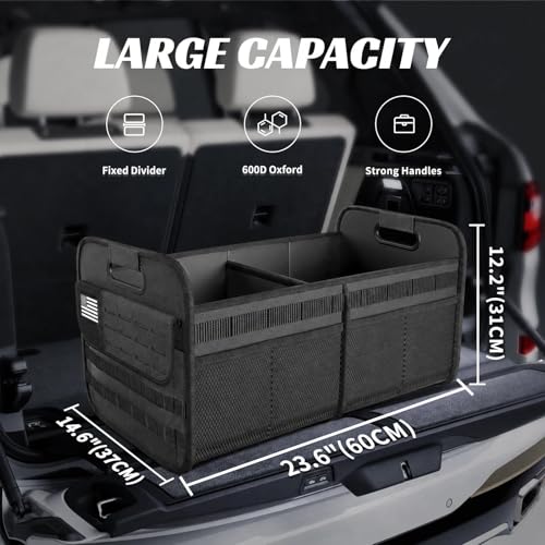 Car Trunk Organizer for SUV- 70L Tactical MOLLE Car Storage, Black - view 2