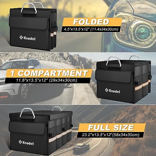 Car Trunk Organizer, Car Organizer With Lid, Heavy Duty Collapsible Trunk Storage for SUV, Truck, Cargo Trunk Organizer with Lid (Medium, Black) - view 3