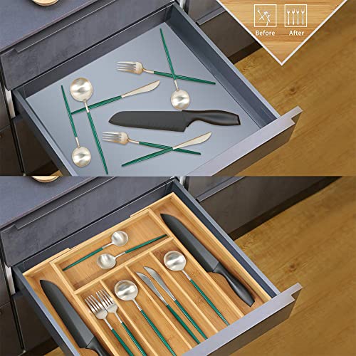 Bamboo Drawer Organizer, Medium, Natural - view 5