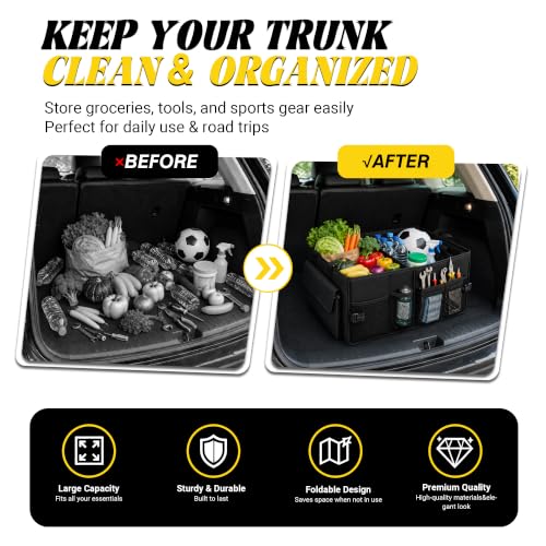 50L Trunk Organizer, Medium Foldable Car Organizer for SUV, Jeep, Sedan - view 6