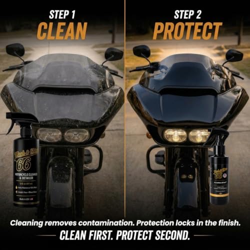 Wash&Shine 66 Pro System Motorcycle & Car Cleaning Kit - Waterless or Wet Wash for Bikes, Cars & RVs,16 oz Cleaner + 64 oz Refill Jug, NanoGloss Shield SiO₂ Ceramic Spray, 2 Microfiber Towels. - view 3