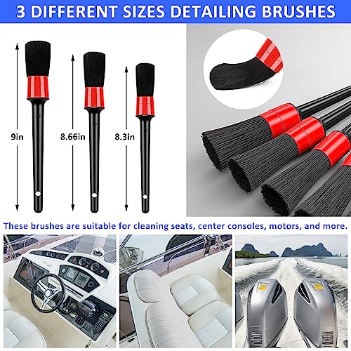 12Pcs Boat Wash Cleaning Kit with Collapsible Bucket Wash Sponge Mitt Microfiber Towel Squeegee Scrub Pads Brushes Complete Interior Exterior Cleaning Set for Boat - view 4
