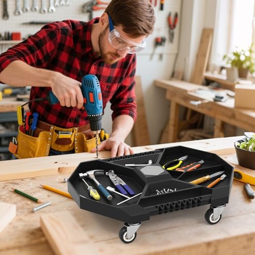 Rolling Tool Tray, Under Car Magnetic Moving Tray with 4 Swivel Casters, 55 LBS Capacity Caddy Tray, Tool Tray Creeper for Garage, Workshop, Automotive Repair, Mechanics - view 7