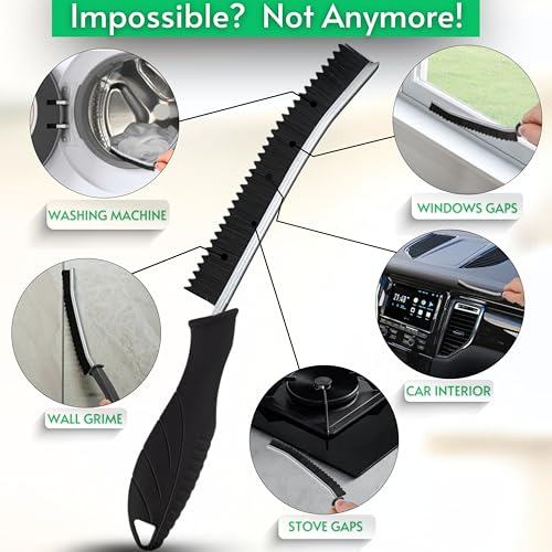 Hard Bristle Crevice Cleaning Brushes for Household use - Multifunctional Crevice Cleaning Tools for Housekeeping & Bathroom Cleaning Tools - Small Cleaning Brushes for Tight Spaces - view 4