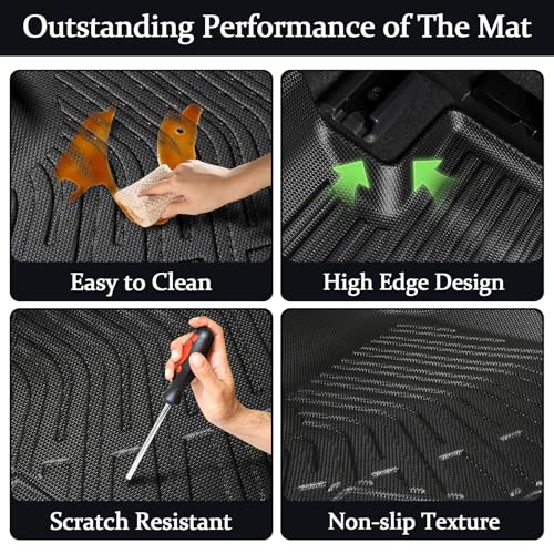 Car Floor Mats for 2026 2025 Mazda CX-50 (Only Fit Hybrid) TPE All Weather Anti-Slip Floor Liners & Trunk Cargo Liner & Backrest Mat Odorless Waterproof Car Mats Custom Full Set CX50 Accessories - view 2