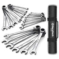 22-Piece Ratcheting Wrench Set, Combination Wrench Set, Metric&SAE