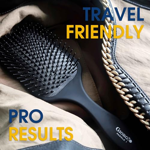 Detangling Paddle Brush - Large Air Cushion Paddle Brush with Ball Tip Tourmaline Bristles - Anti Static Hair Care Tool for Men and Women, Wet or Dry - Black - view 6